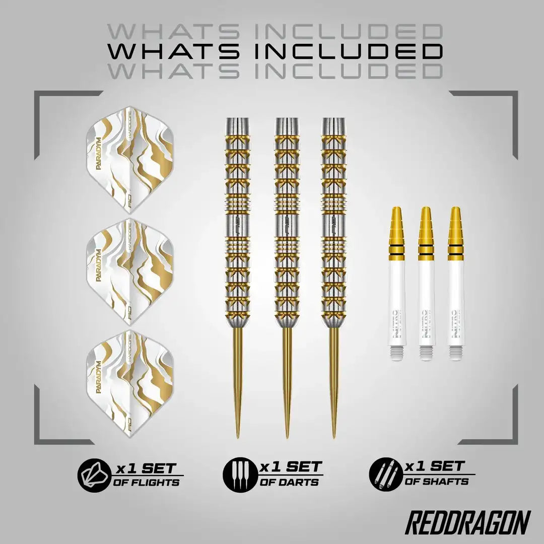 Red Dragon Paradym Parallel Gold & Silver 90% Tungsten Darts