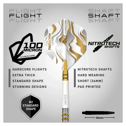 Red Dragon Paradym Parallel Gold & Silver 90% Tungsten Darts 