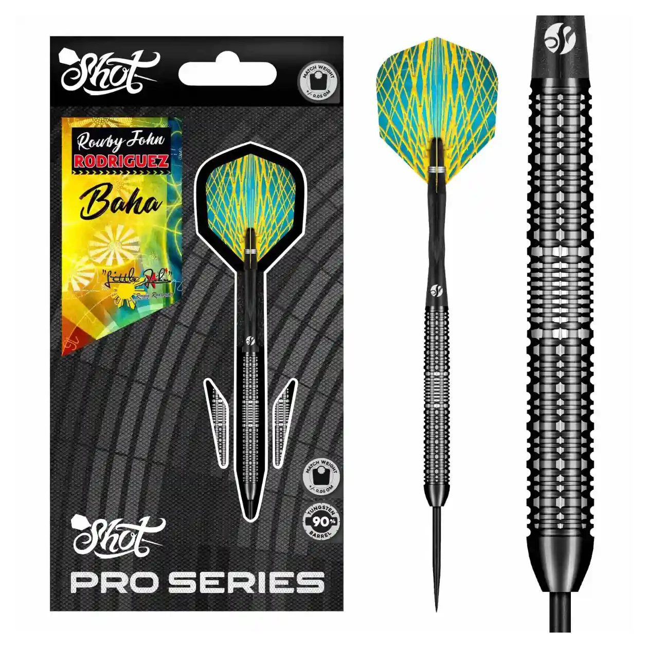 Shot Pro Series Rowby John Rodriguez Baha 90% Tungsten Steel Tip Darts