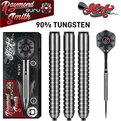 Shot Raymond Smith Pro Series "GURU" 90% Tungsten Steel Tip Dart Set 22g
