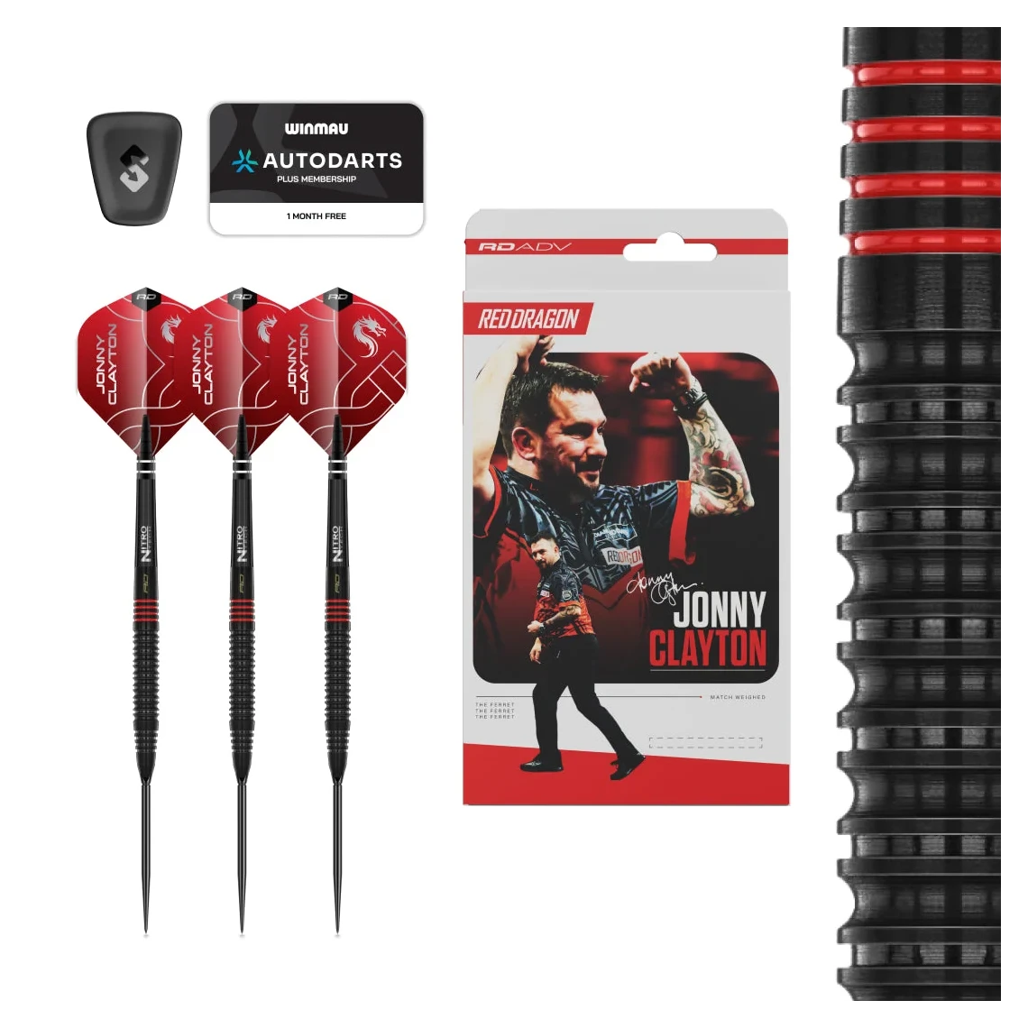 Red Dragon Jonny Clayton RD-ADV 90% Tungsten Switch Point Darts