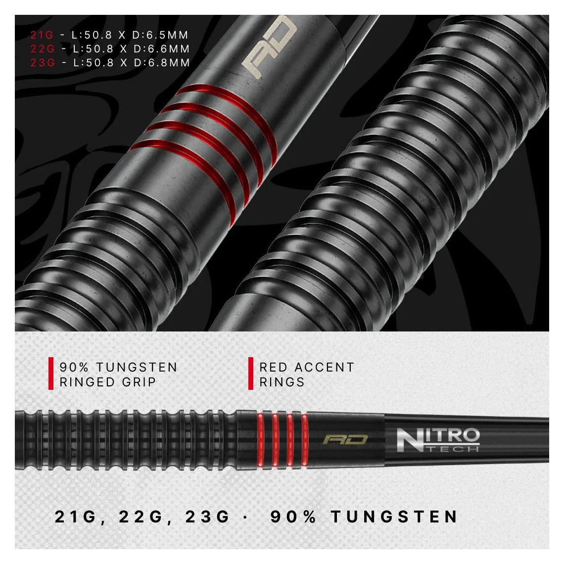 Red Dragon Jonny Clayton RD-ADV 90% Tungsten Switch Point Darts