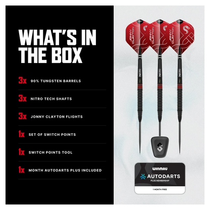 Red Dragon Jonny Clayton RD-ADV 90% Tungsten Switch Point Darts