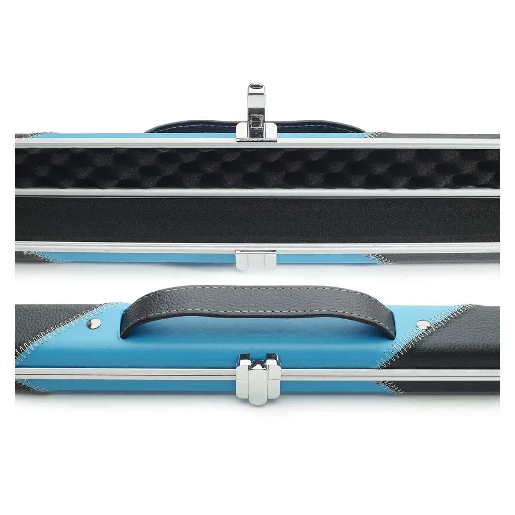 Peradon Halo Black & Sky Stripe 1 Piece Slim Snooker Cue Case