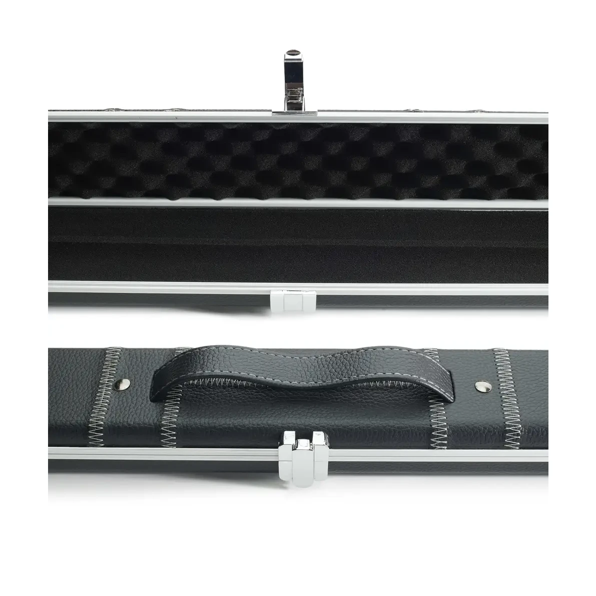 Peradon Halo Black Patch & Silver Stitch 1 Piece Wide Snooker Cue Case