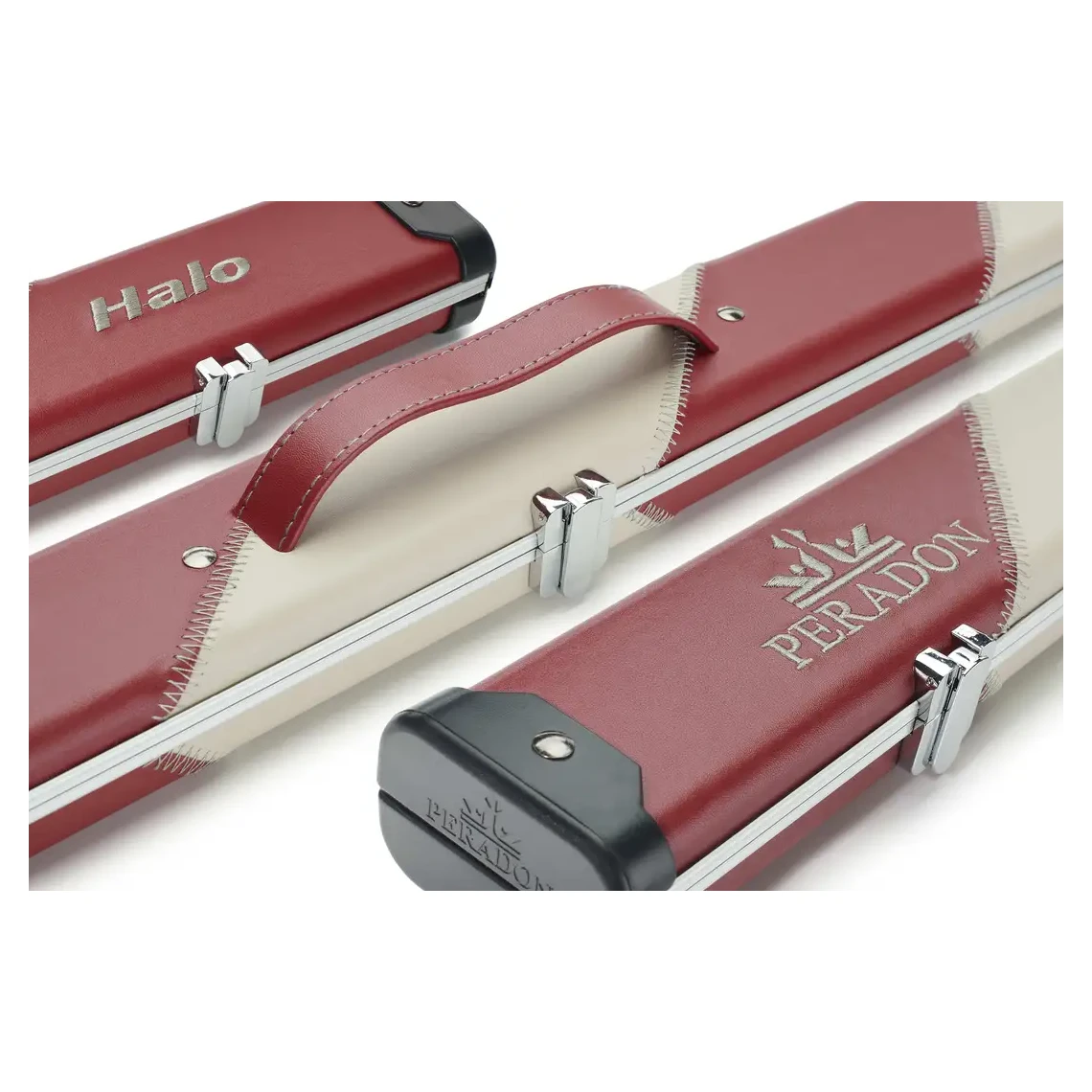 Peradon Halo Red & Cream Stripe 1 Piece Wide Snooker Cue Case