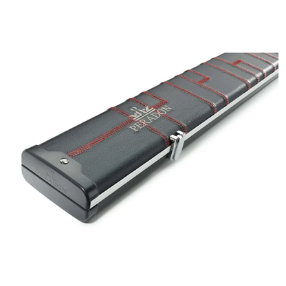 Peradon Halo Plus 1 Piece Black Patch Red Stitch Extra Wide Cue Case