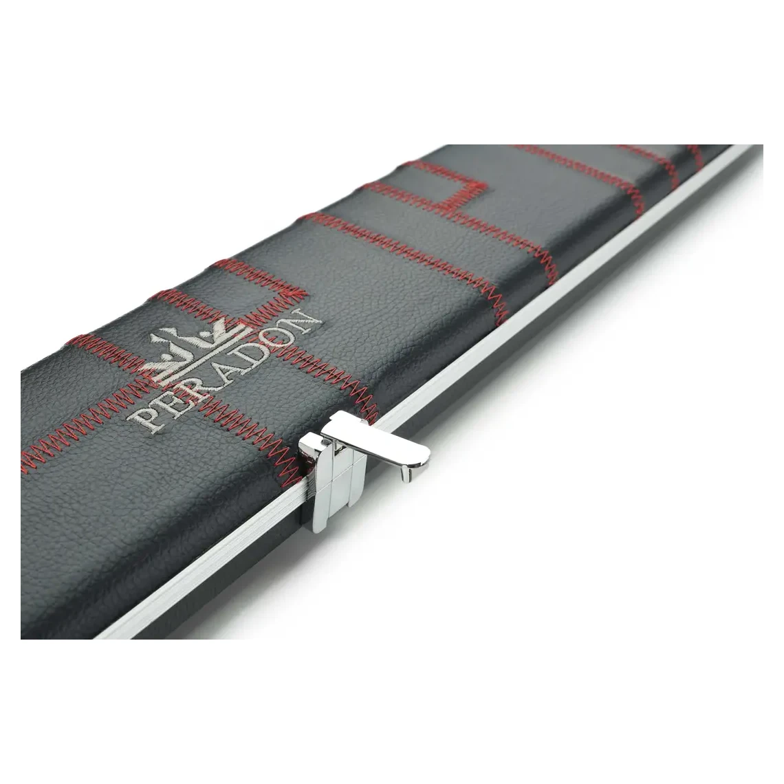 Peradon Halo Plus 1 Piece Black Patch Red Stitch Extra Wide Cue Case