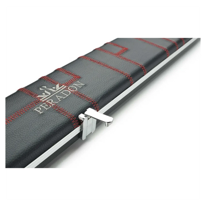 Peradon Halo Plus 1 Piece Black Patch Red Stitch Extra Wide Cue Case