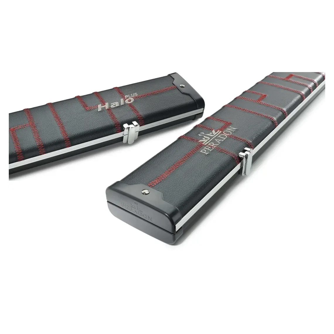 Peradon Halo Plus 1 Piece Black Patch Red Stitch Extra Wide Cue Case