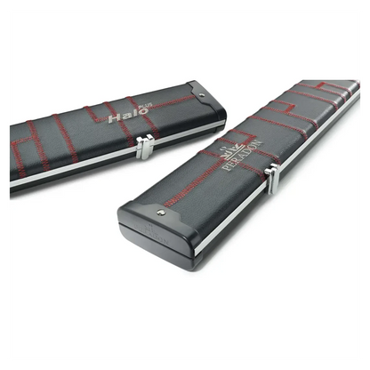 Peradon Halo Plus 1 Piece Black Patch Red Stitch Extra Wide Cue Case