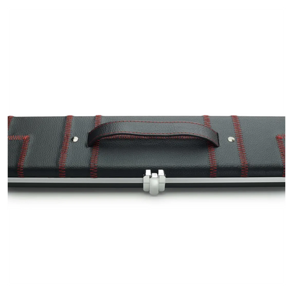 Peradon Halo Plus 1 Piece Black Patch Red Stitch Extra Wide Cue Case