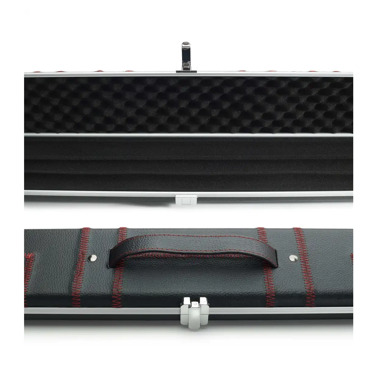 Peradon Halo Plus 1 Piece Black Patch Red Stitch Extra Wide Cue Case
