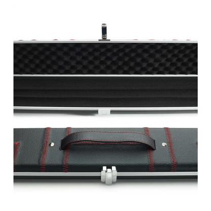 Peradon Halo Plus 1 Piece Black Patch Red Stitch Extra Wide Cue Case