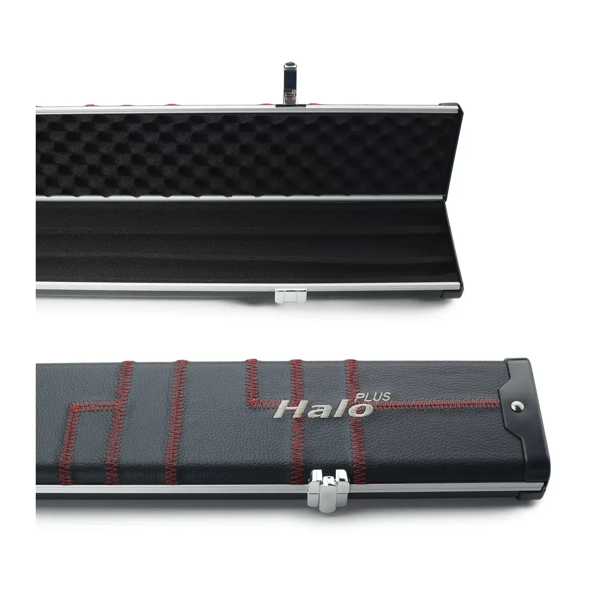 Peradon Halo Plus 1 Piece Black Patch Red Stitch Extra Wide Cue Case