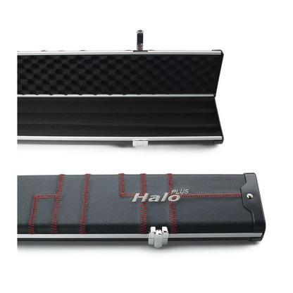Peradon Halo Plus 1 Piece Black Patch Red Stitch Extra Wide Cue Case