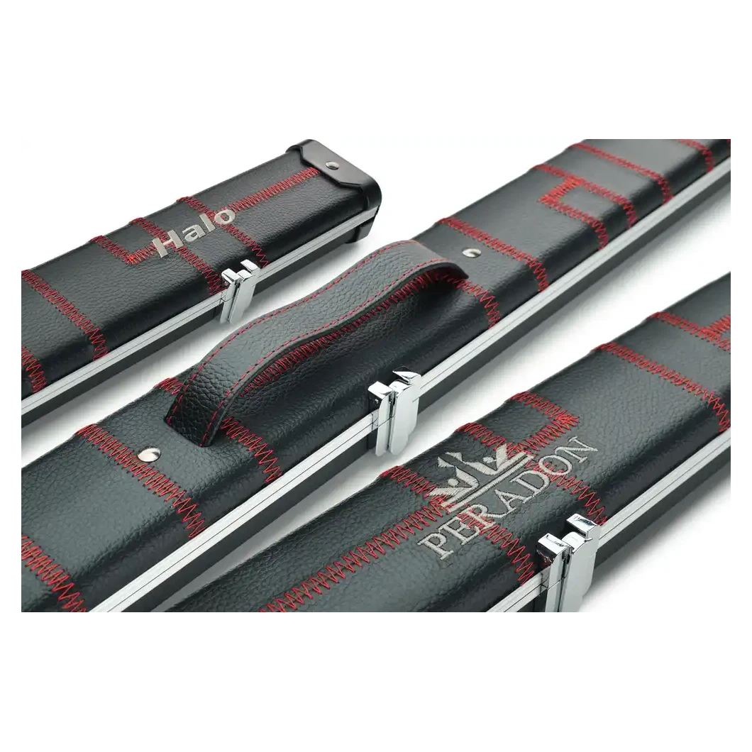 Peradon Halo Black Patch Red Stitch ¾ Snooker Cue Case