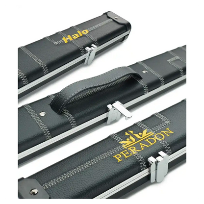 Peradon Halo Black Patch Silver Stitch ¾ Snooker Cue Case