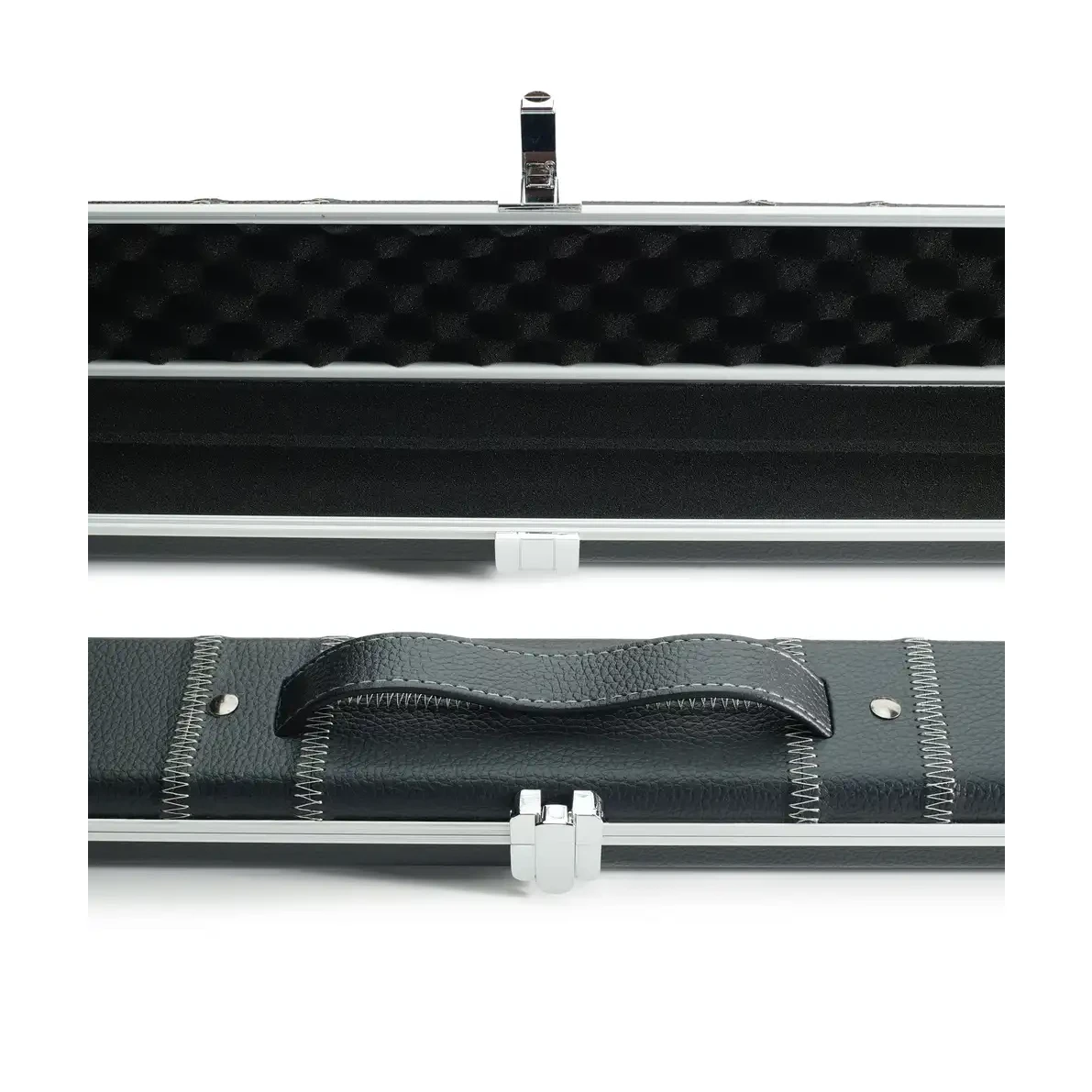 Peradon Halo Black Patch Silver Stitch ¾ Snooker Cue Case