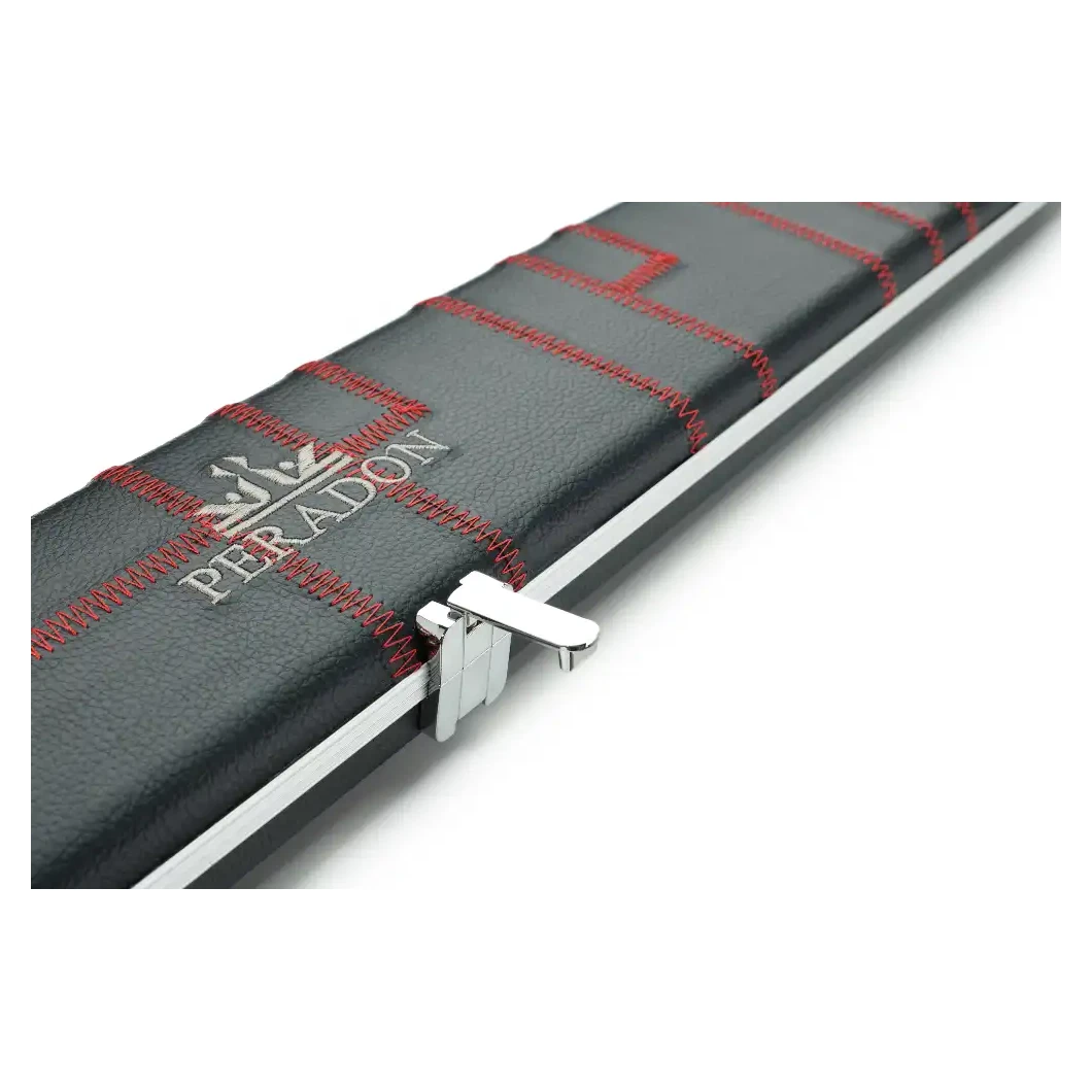 Peradon Halo Plus Black Patch & Red Stitch ¾ Jointed Extra Wide Snooker Cue Case