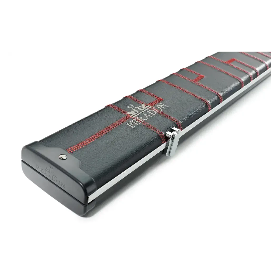 Peradon Halo Plus Black Patch & Red Stitch ¾ Jointed Extra Wide Snooker Cue Case