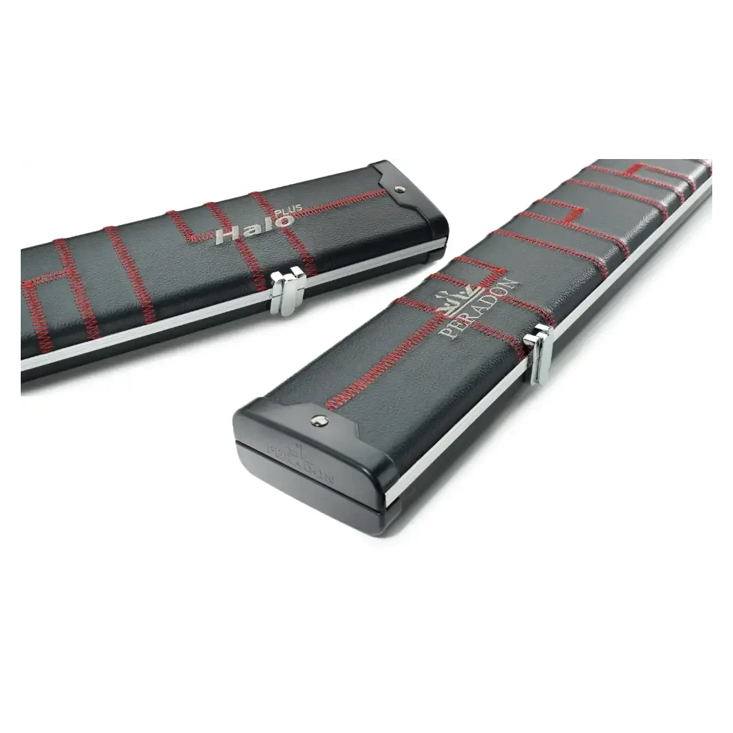Peradon Halo Plus Black Patch & Red Stitch ¾ Jointed Extra Wide Snooker Cue Case