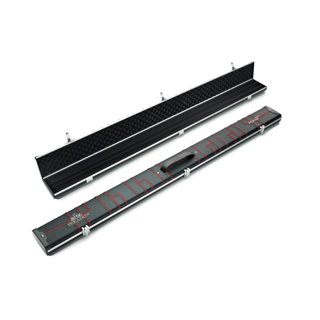 Peradon Halo Plus Black Patch & Red Stitch ¾ Jointed Extra Wide Snooker Cue Case