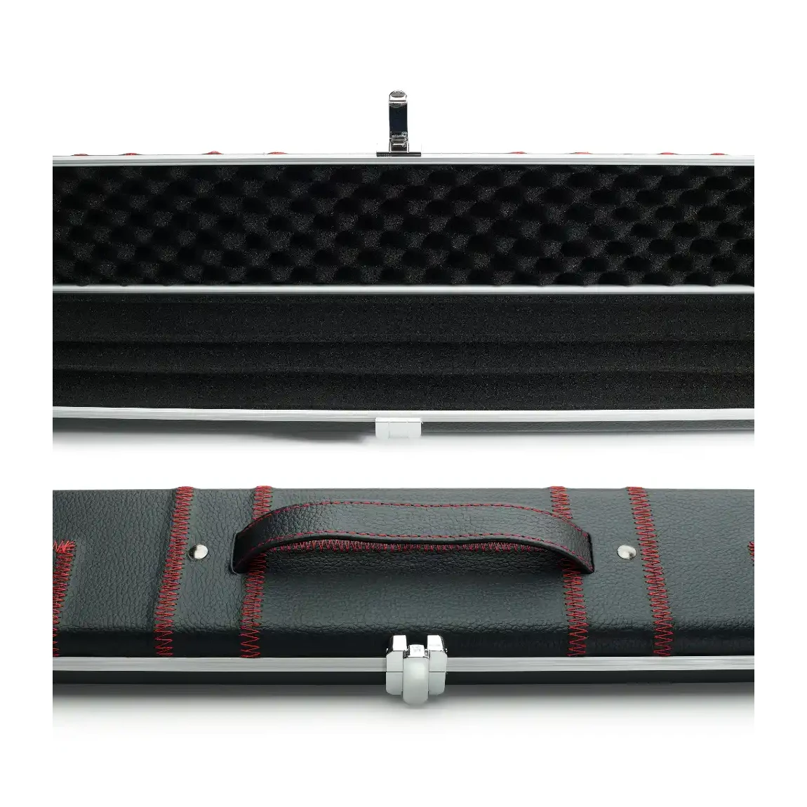 Peradon Halo Plus Black Patch & Red Stitch ¾ Jointed Extra Wide Snooker Cue Case