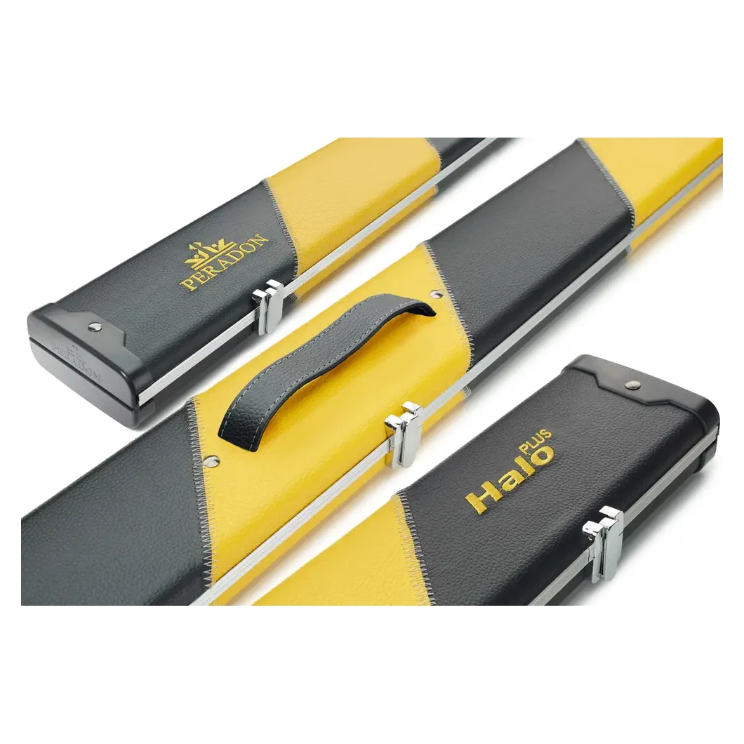 Peradon Halo Plus Black Yellow Stripe 3/4 Jointed Extra Wide Snooker Cue Case