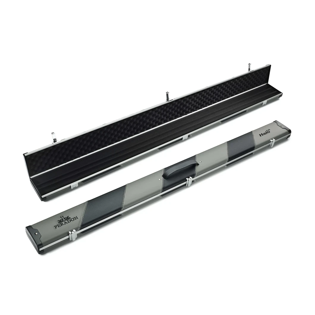 Peradon Halo Plus Grey & Black Stripe 3/4 Jointed Extra Wide Snooker Cue Case