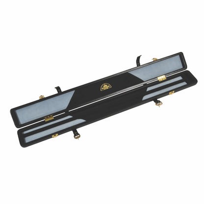 Peradon 2 Piece Black Leather Cue Case for Snooker and Pool Cues