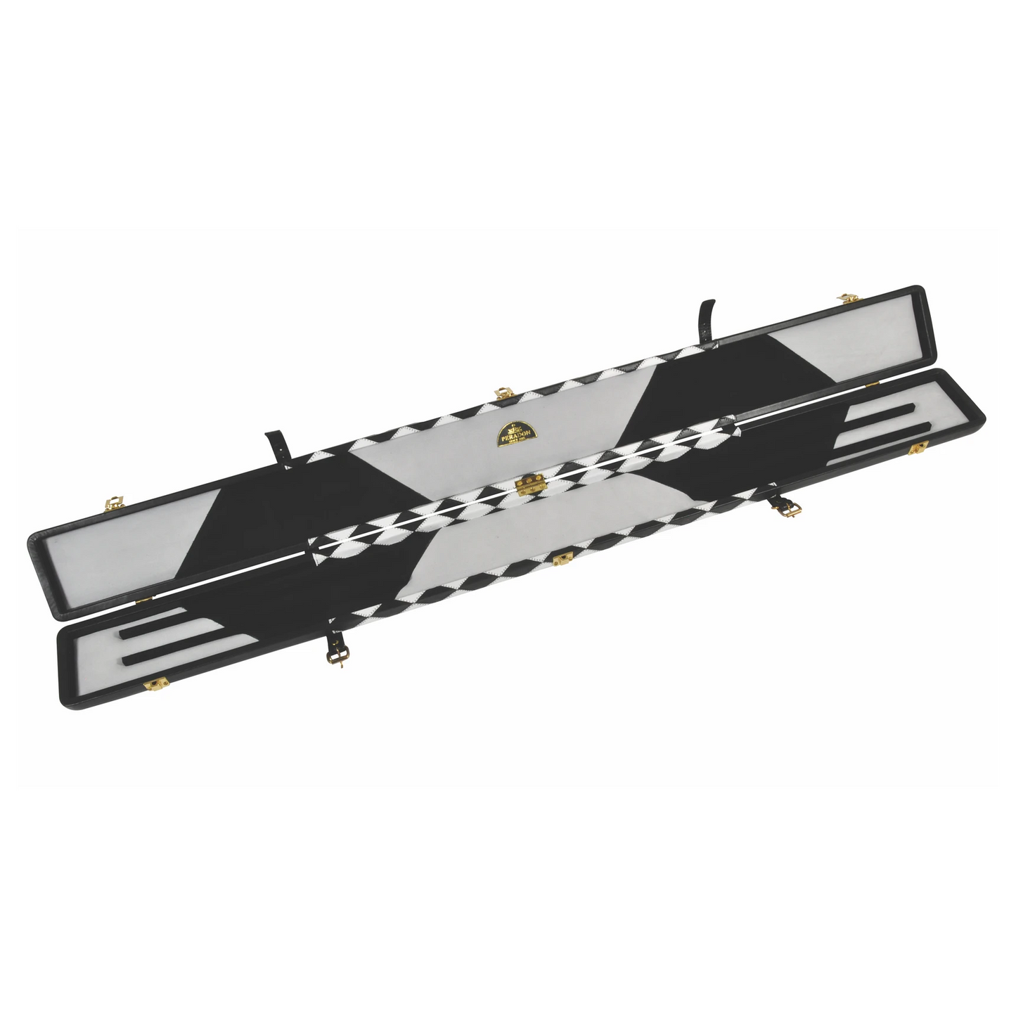 Peradon Leather Black White Small Diamond Snooker Cue Case for 3/4 Jointed Cues