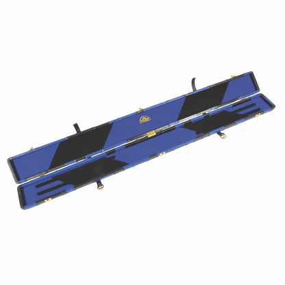 Peradon Leather Black Blue Patchwork Snooker Cue Case for 3/4 Jointed Cues