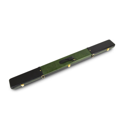 Peradon Black Green Leather Snooker Cue Case for 3/4 Jointed Cues