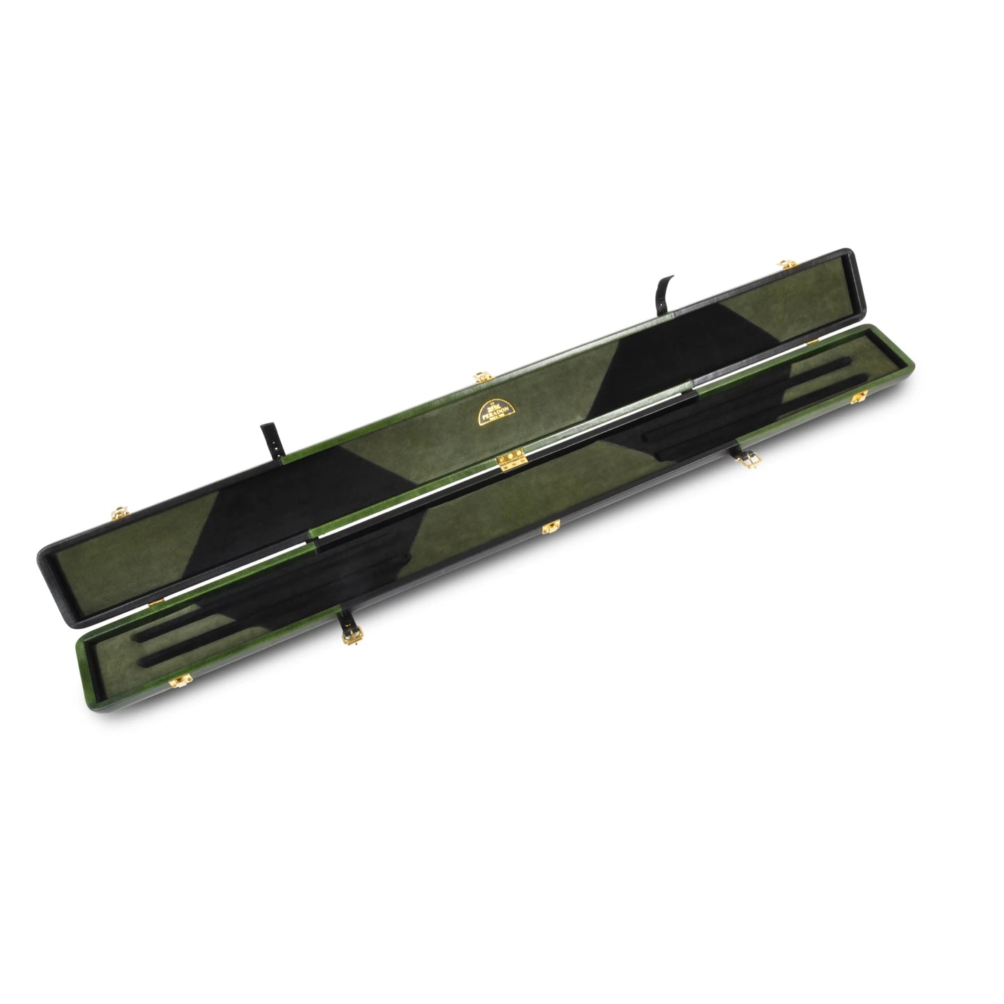 Peradon Black Green Leather Snooker Cue Case for 3/4 Jointed Cues