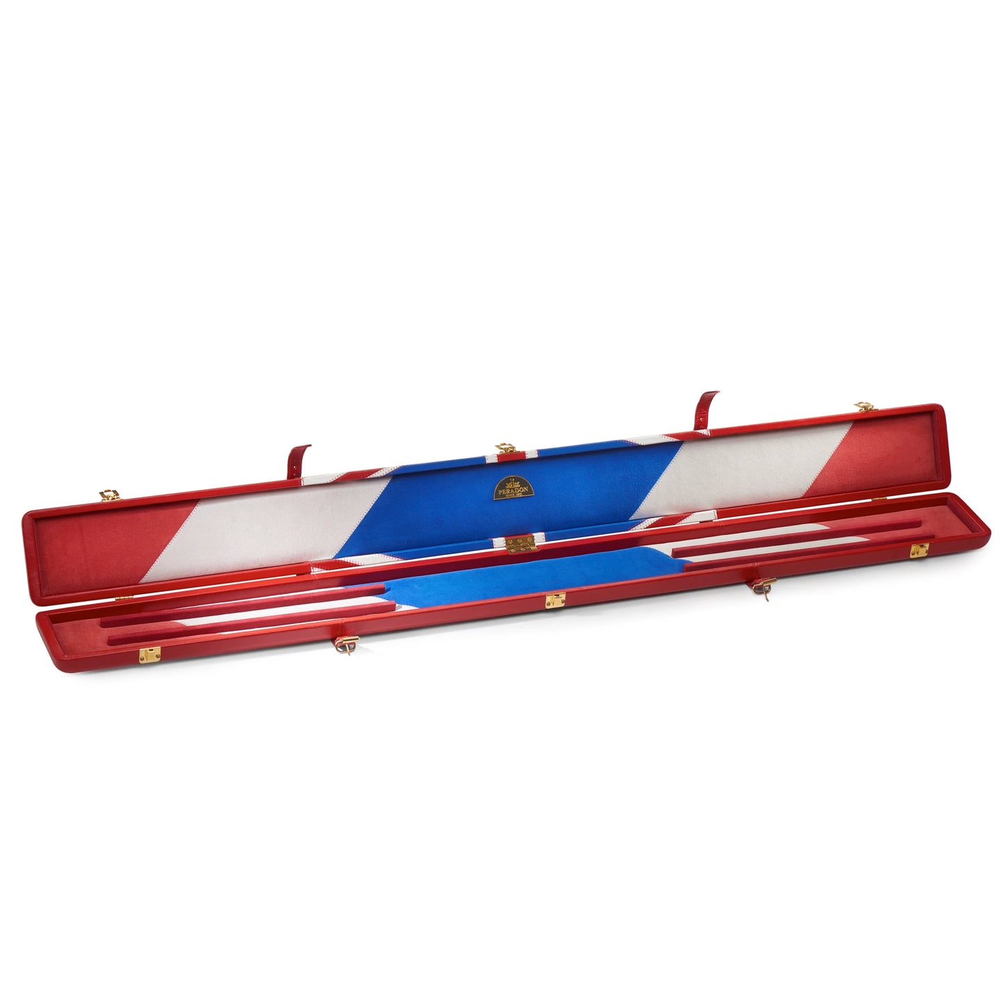 Peradon Leather Union Jack Design Snooker Cue Case for 3/4 Jointed Cues
