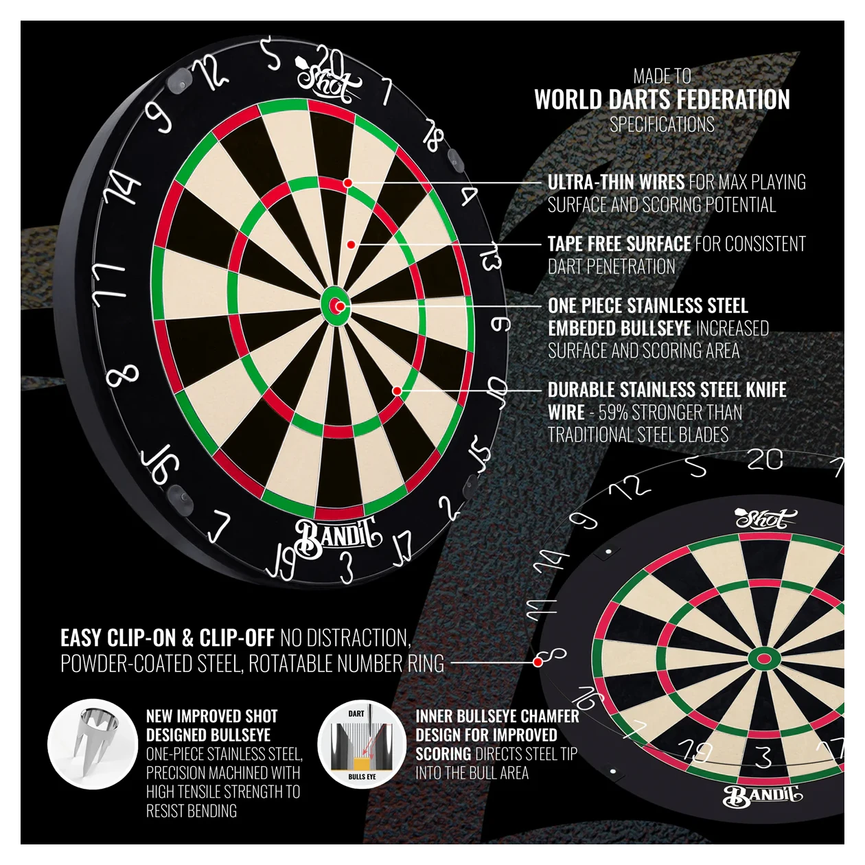 Shot Bandit Gen 4 Dartboard Specifications