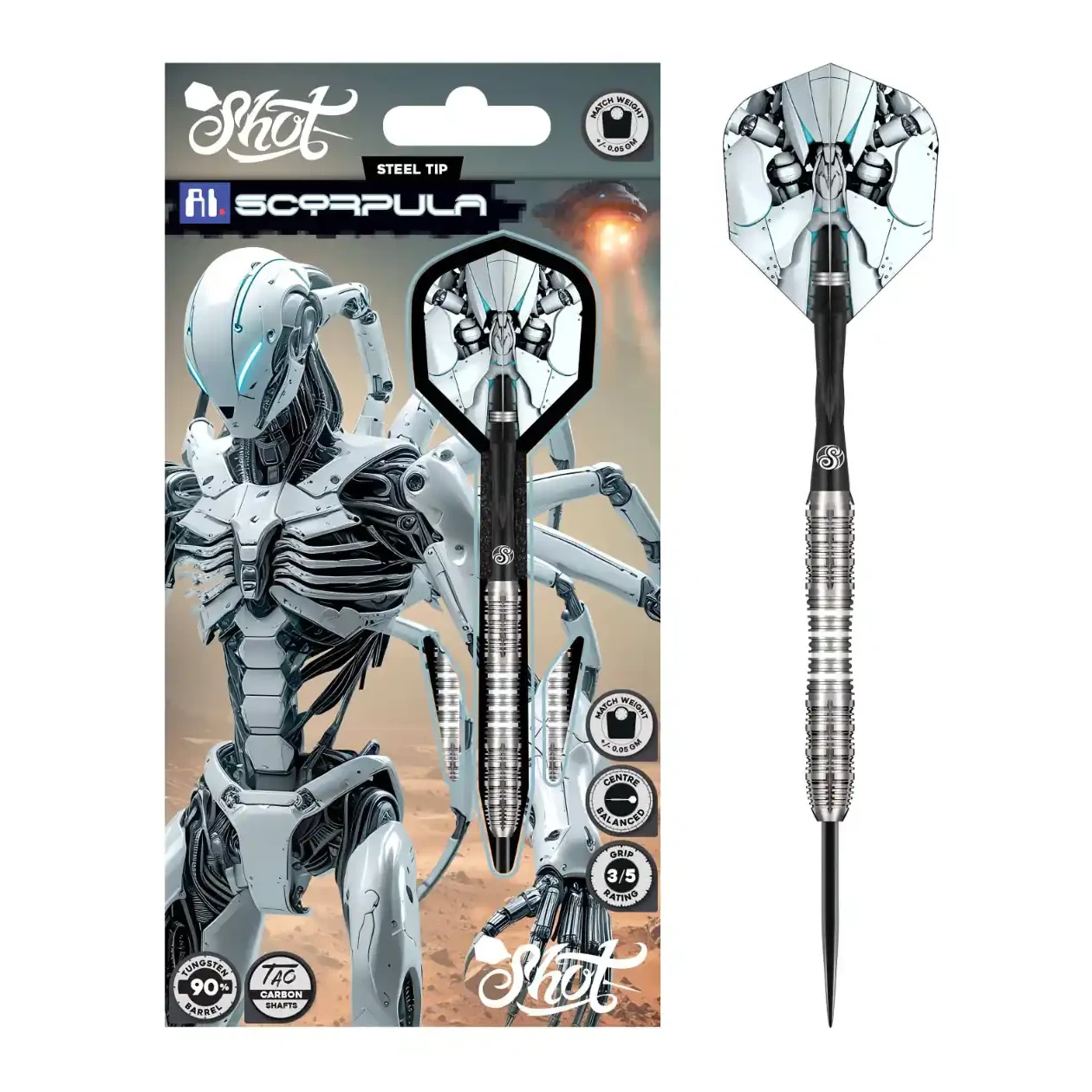 Shot AI Scorpula 90% Tungsten Steel Tip Darts