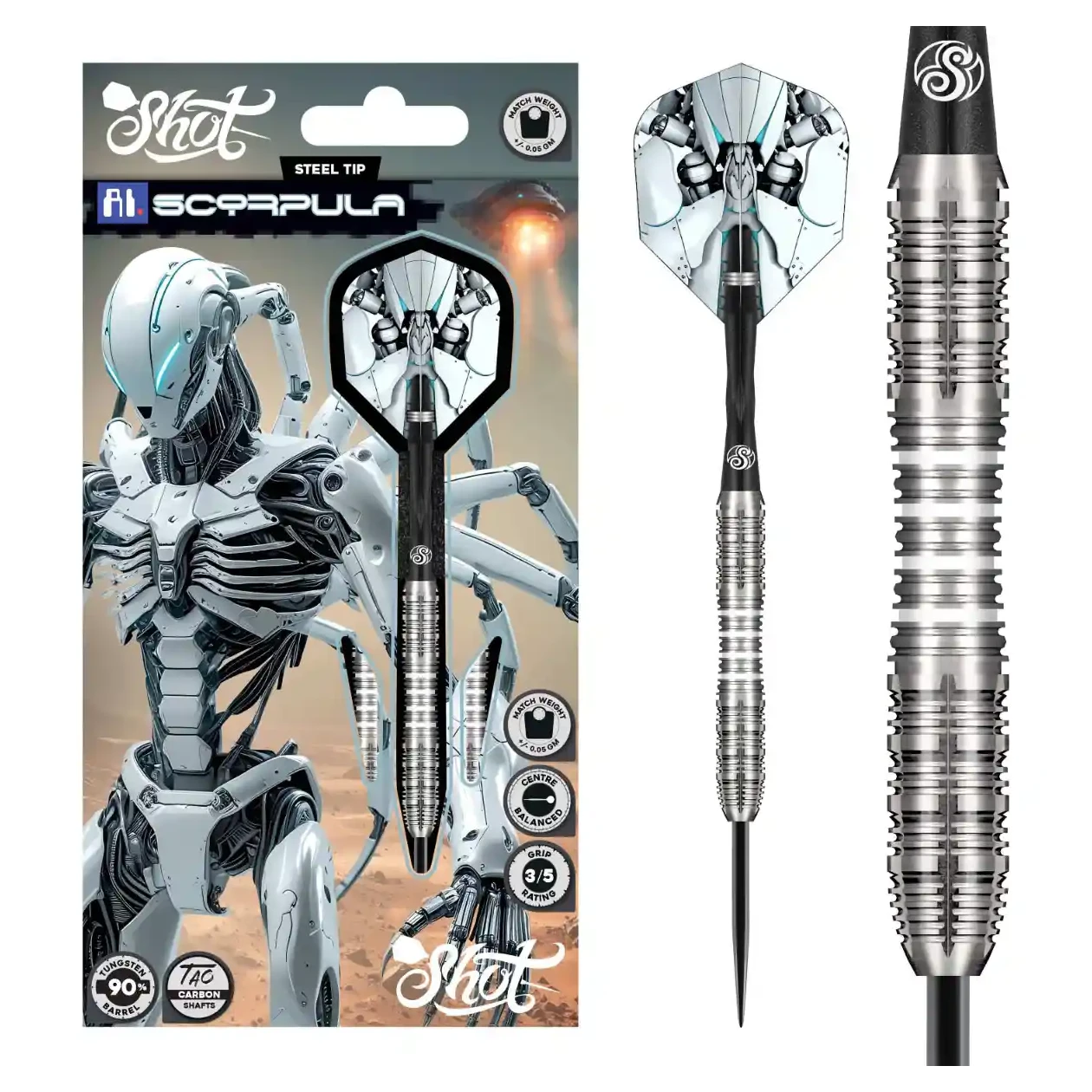 Shot AI Scorpula 90% Tungsten Steel Tip Darts