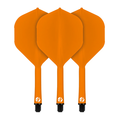 Shot Flight Deck - One Piece Dart Flight and Shaft System Orange