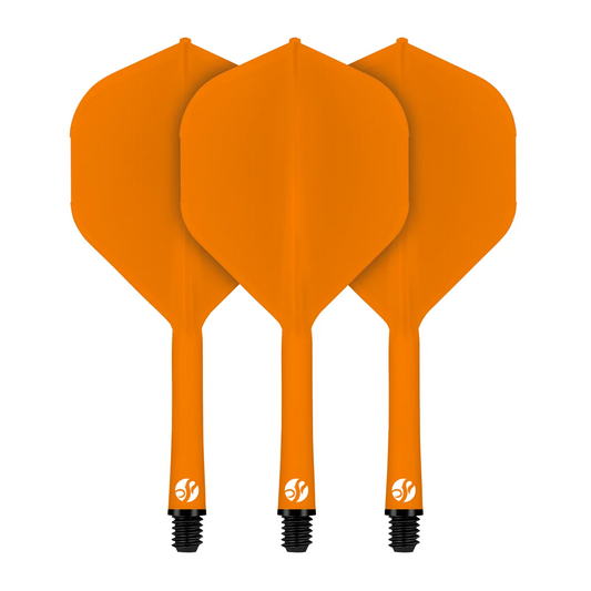 Shot Flight Deck - One Piece Dart Flight and Shaft System Orange