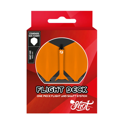 Shot Flight Deck - One Piece Dart Flight and Shaft System Orange