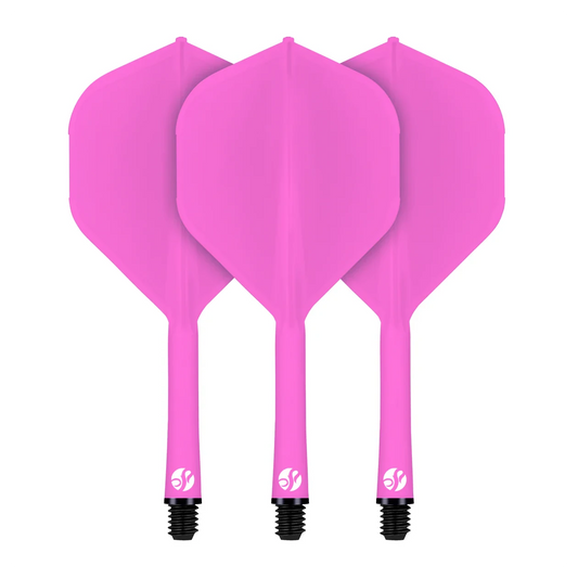 Shot Flight Deck - One Piece Dart Flight and Shaft System Pink