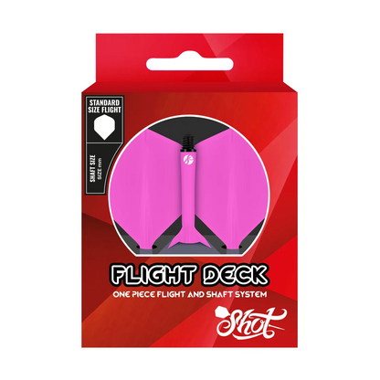 Shot Flight Deck - One Piece Dart Flight and Shaft System Pink