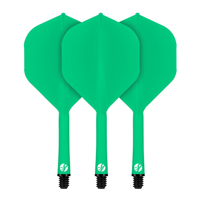 Shot Flight Deck - One Piece Dart Flight and Shaft System Green