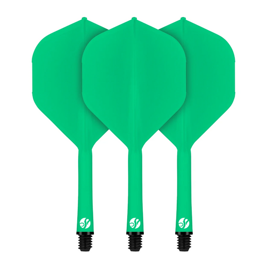 Shot Flight Deck - One Piece Dart Flight and Shaft System Green