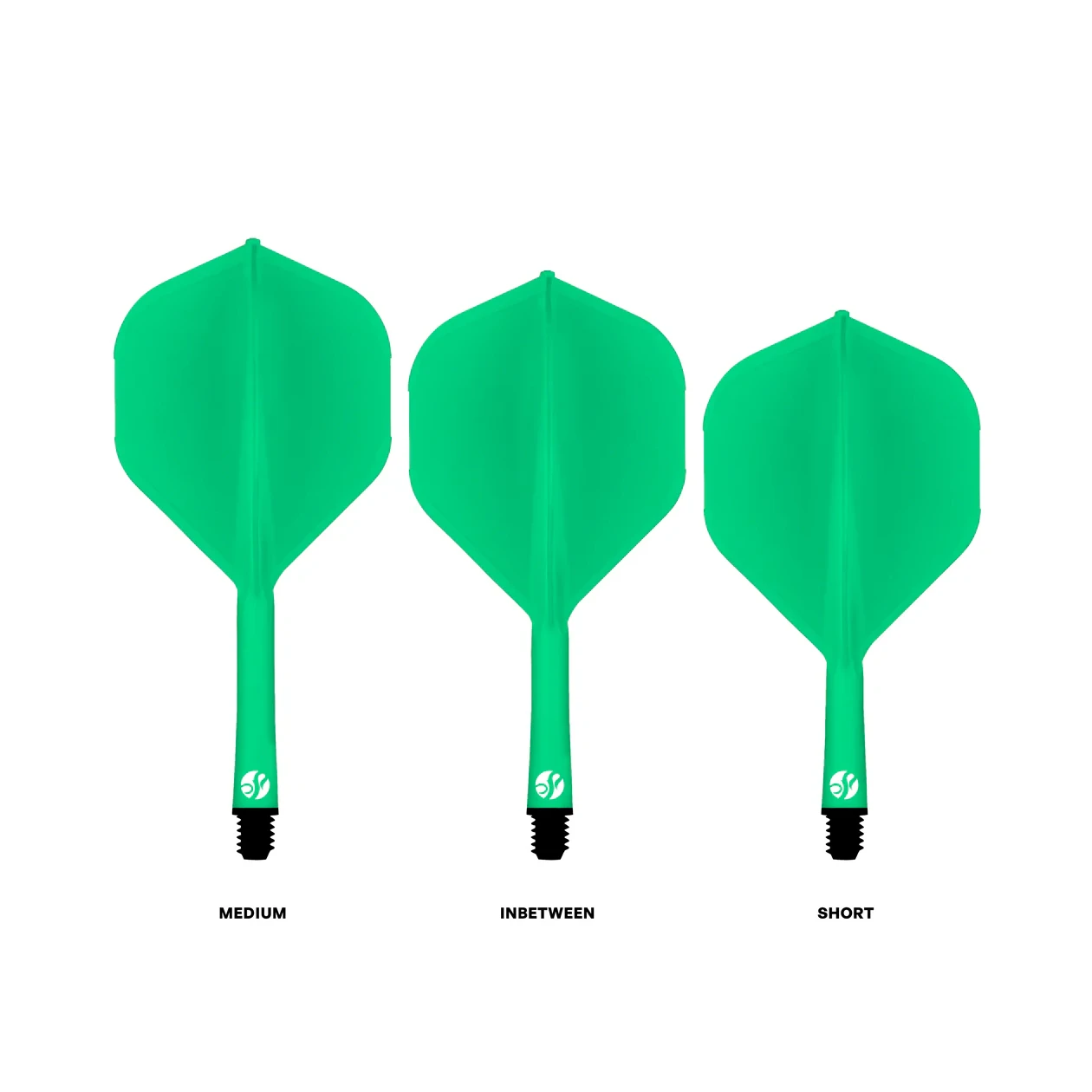 Shot Flight Deck - One Piece Dart Flight and Shaft System Green