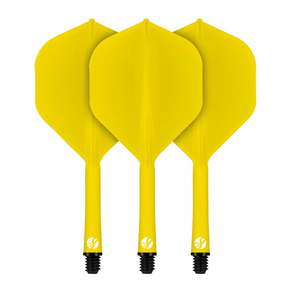 Shot Flight Deck - One Piece Dart Flight and Shaft System Yellow