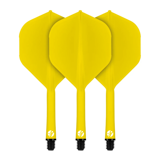 Shot Flight Deck - One Piece Dart Flight and Shaft System Yellow