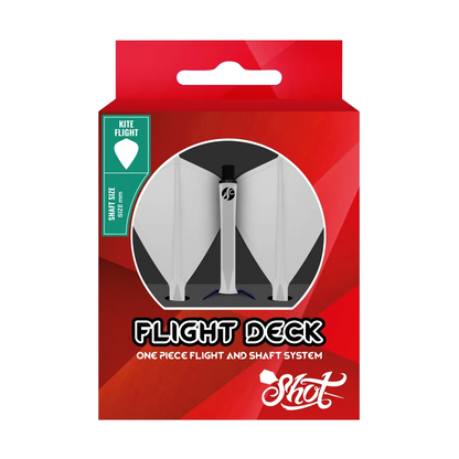 Shot Flight Deck - One Piece Dart Flight and Shaft System | Clear | Kite